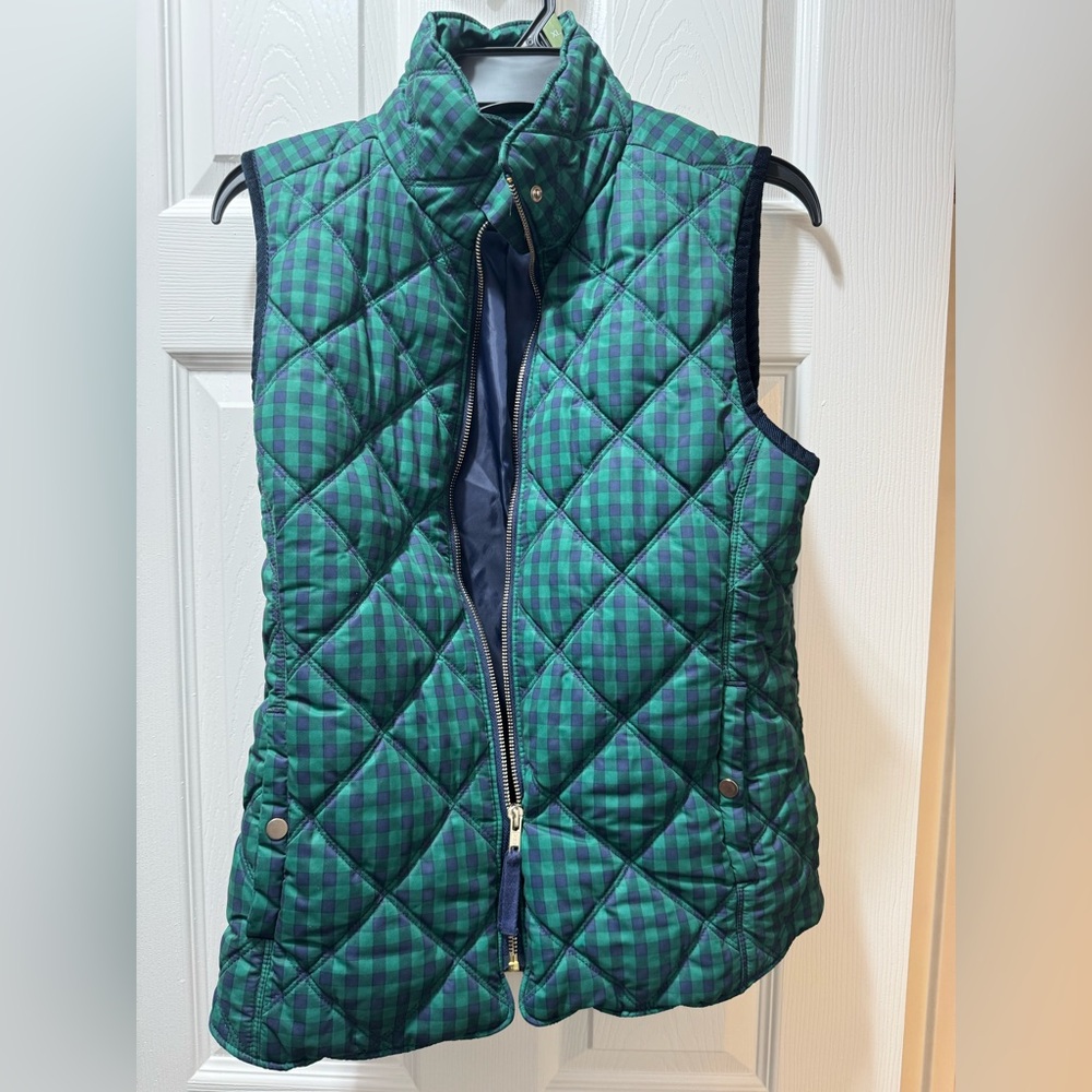 Kensie Green and Navy Quilted Women's Vest